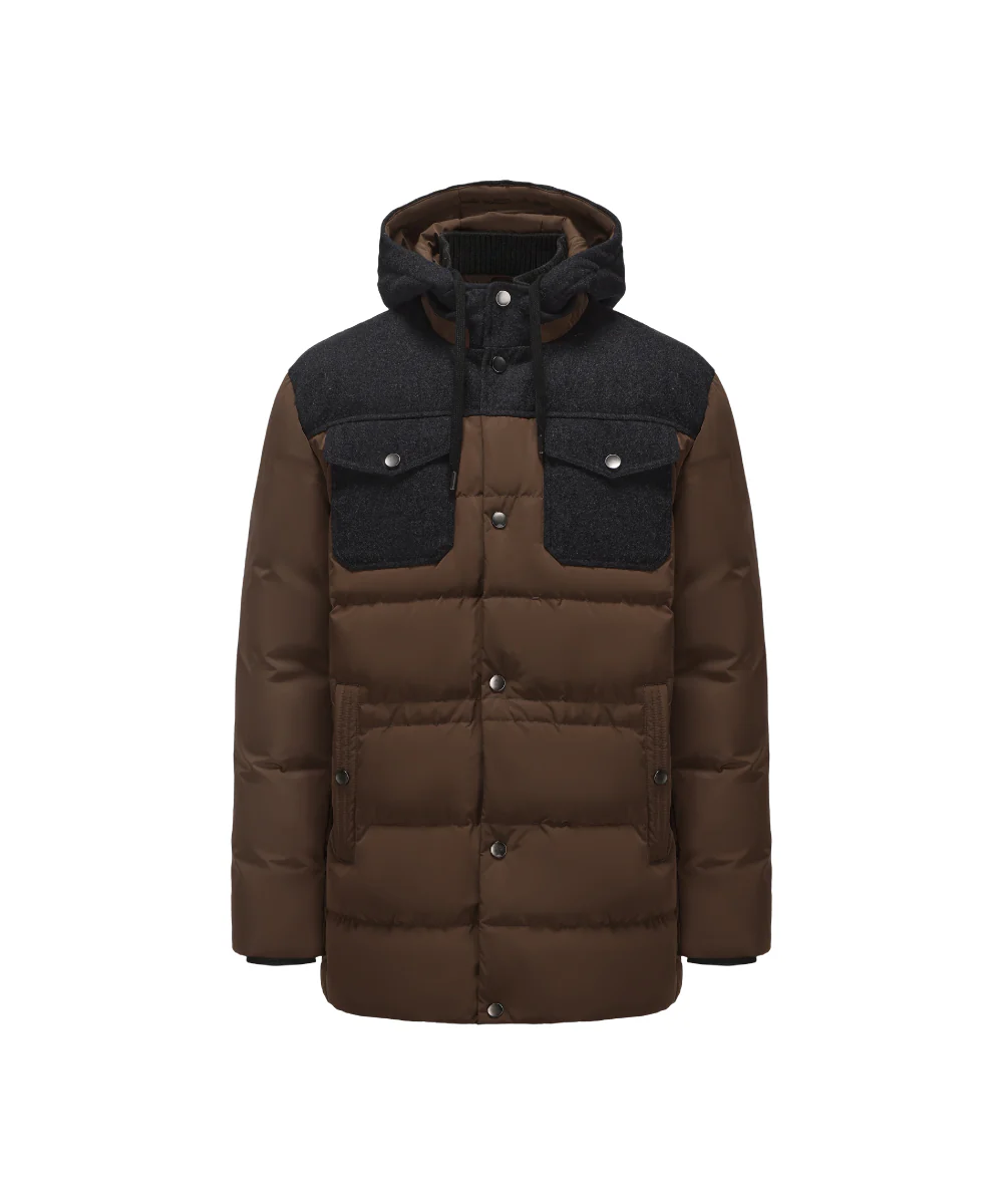 Wool Panel Details Down Jacket - DJ 25004 - Image 6